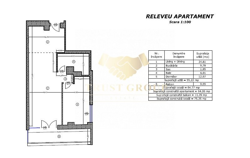  | etaj 2 | centrala proprie | loc de parcare Apartament 2 camere Calea Victorie