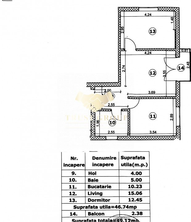 Apartament 2 camere Domenii | Terasa 74 mp | Imobil 2012 | 